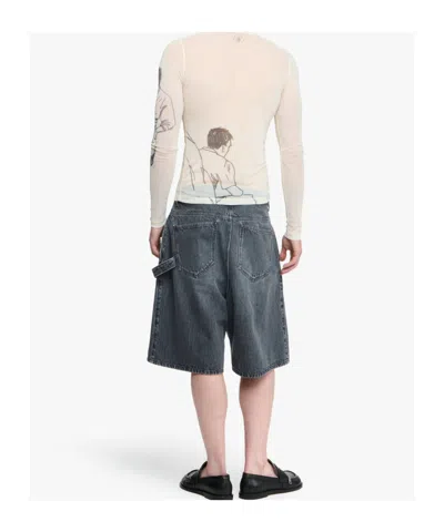 Jw Anderson W Anderson Womens Underpinning Long-sleeve Mesh Top Off White Xs In Neutral