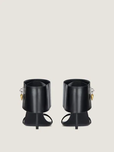 Givenchy Shark Lock Heart Heeled Sandals In Leather
