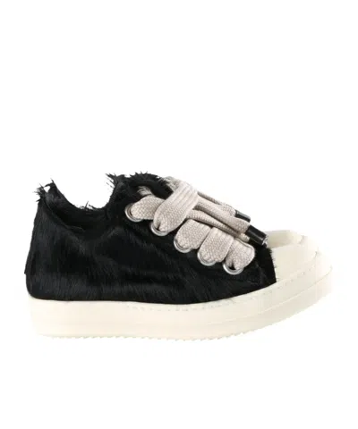 Rick Owens Lace-up Low-top Sneakers In Black