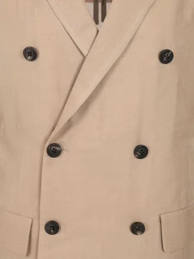 Rick Owens Silk Chiffon Blazer Jackets Beige In Brown