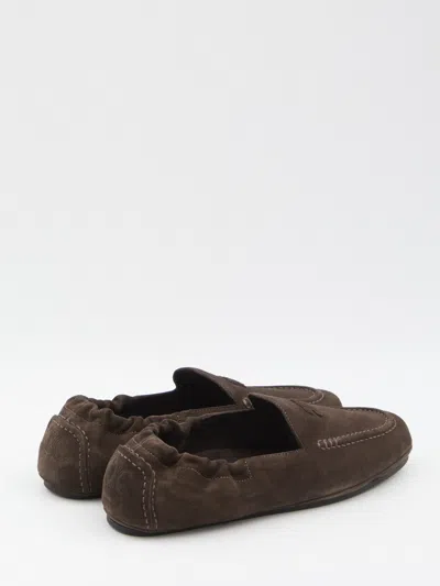 Celine Triomphe Loafer With Elastic Insert In Green