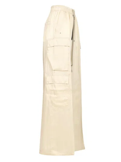 Rick Owens Multi-pocket Cargo Trousers White In Pink
