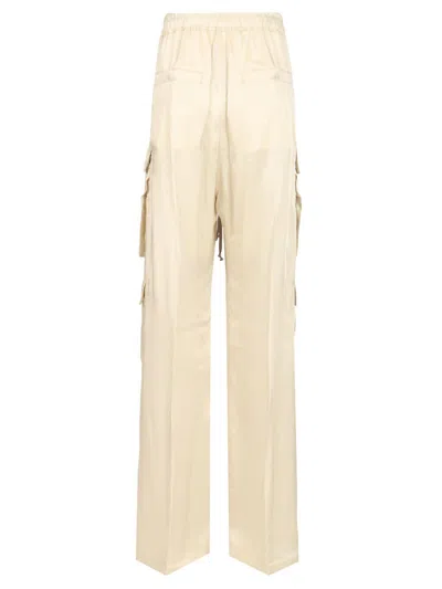 Rick Owens Multi-pocket Cargo Trousers White In Pink