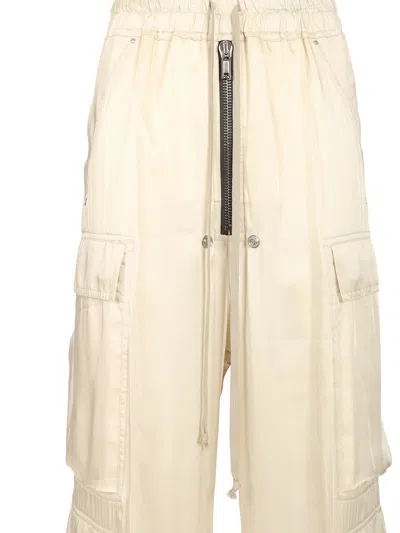Rick Owens Multi-pocket Cargo Trousers White In Pink