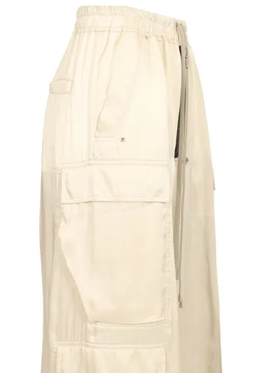 Rick Owens Multi-pocket Cargo Trousers White In Pink