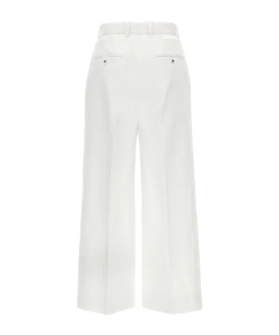Dolce & Gabbana High Waist Cotton Pants In White