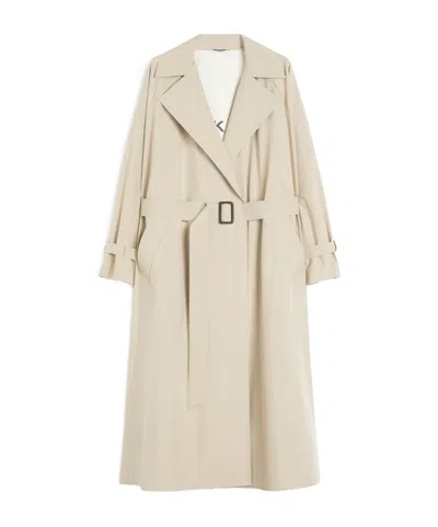 Weekend Max Mara Water-repellent Canvas Trench Coat In Neutral