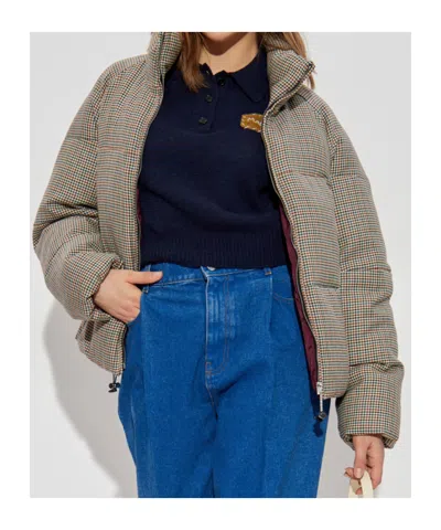 Marni Quilted Jacket With Houndstooth Pattern In Multi