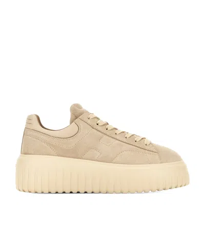 Hogan Low Top Platform Sole Sneakers In Neutral