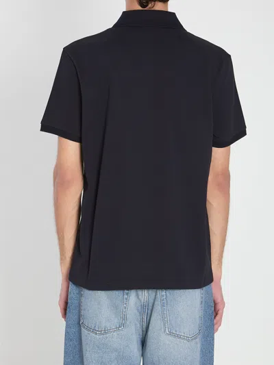 Moncler Short-sleeved Polo Shirt In Black