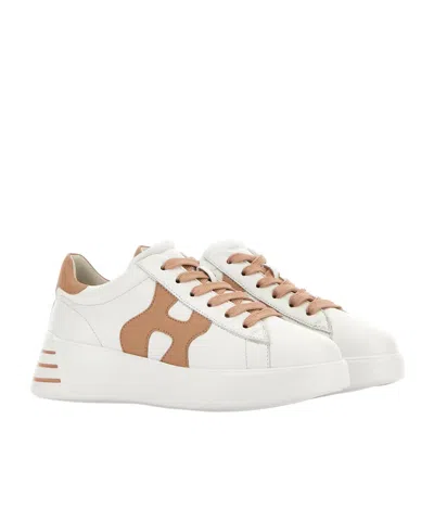 Hogan Rebel Sneakers In Nappa Leather Multicolor In White
