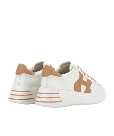 Hogan Rebel Sneakers In Nappa Leather Multicolor In White