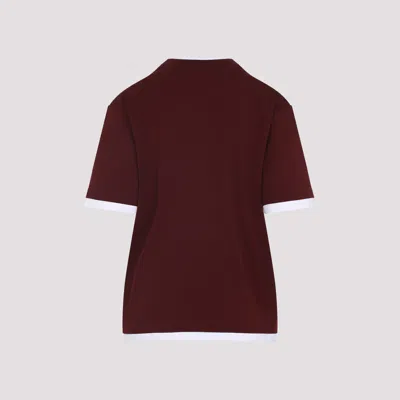 Prada Amaranth T-shirt In Cotton Jersey In Burgundy