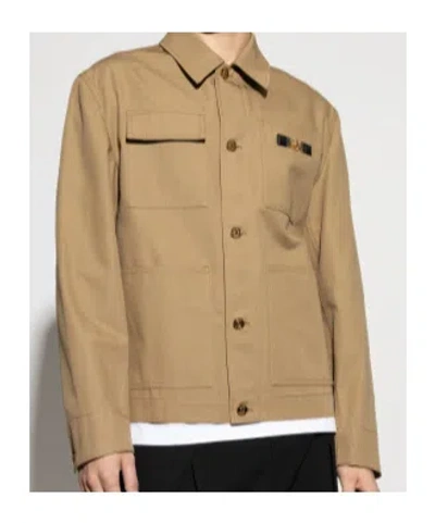 Versace Long Sleeve Casual Jacket In Brown