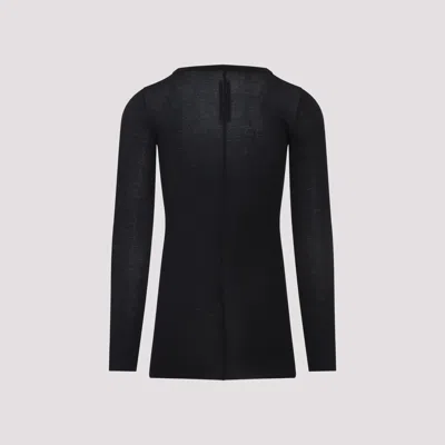 Rick Owens Long-sleeved Top With Subtle Back Closure In Black