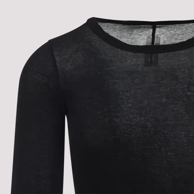 Rick Owens Long-sleeved Top With Subtle Back Closure In Black