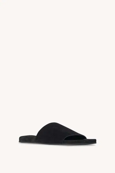 The Row Womens Black Hugh Suede Slides Eur 36 / 3 Uk In Black
