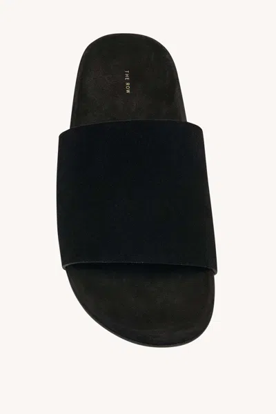 The Row Womens Black Hugh Suede Slides Eur 36 / 3 Uk In Black
