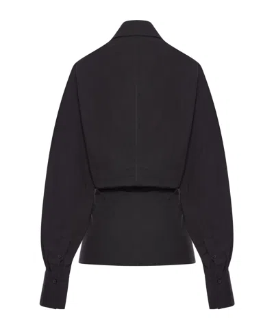 Totême Asymmetric Wrap Blouse In Black