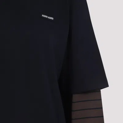 Miu Miu Long-sleeved T-shirt In Black