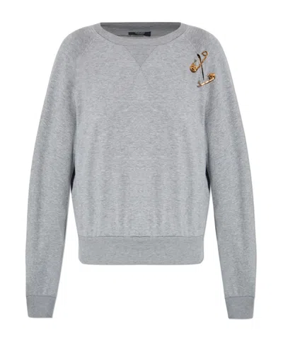 Versace Long Sleeve Sweatshirt In Gray