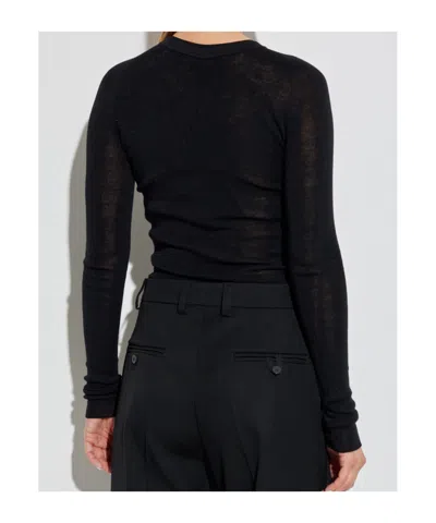 Versace Button-embellished Wool Sweater In Black