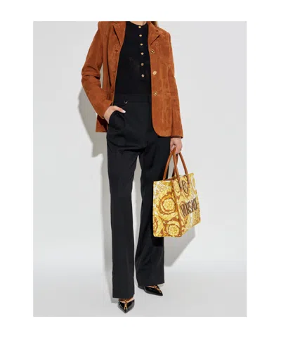Versace Button-embellished Wool Sweater In Black