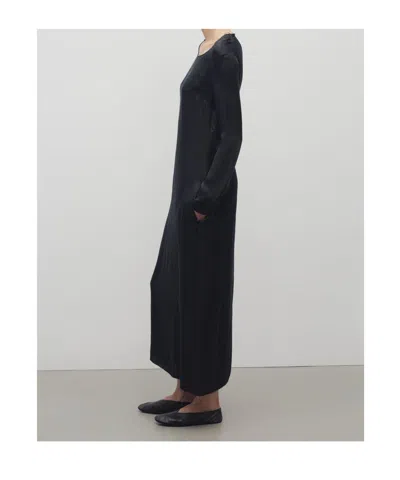 The Row Cati Dress In Cupro In Black