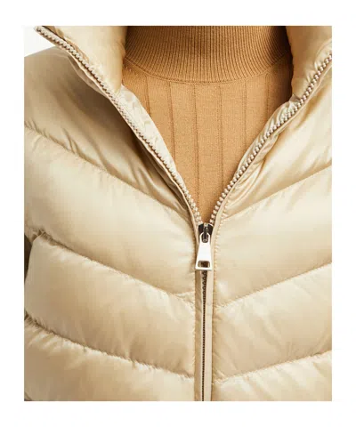 Moncler Lightweight Wool Puffer Cardigan In Neutral
