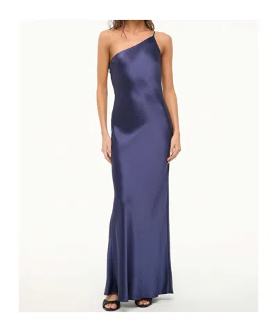 Staud One Shoulder Dress In Blue