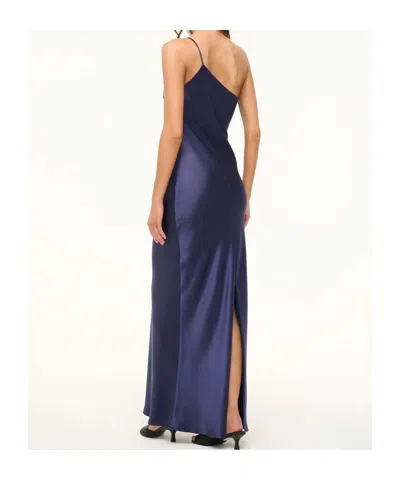 Staud One Shoulder Dress In Blue