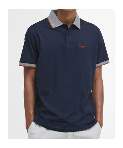 Barbour Lapel Short Sleeve Polo Shirt In Blue