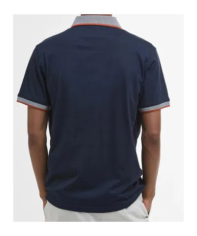 Barbour Lapel Short Sleeve Polo Shirt In Blue