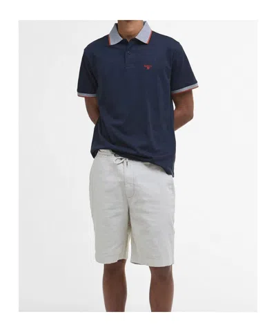 Barbour Lapel Short Sleeve Polo Shirt In Blue