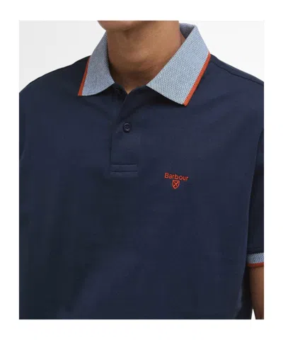 Barbour Lapel Short Sleeve Polo Shirt In Blue