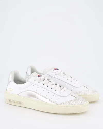 Dsquared2 Dsquared White Leather Rider Sneakers In White