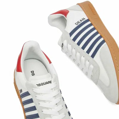 Dsquared2 Striped Low-top Sneakers In White