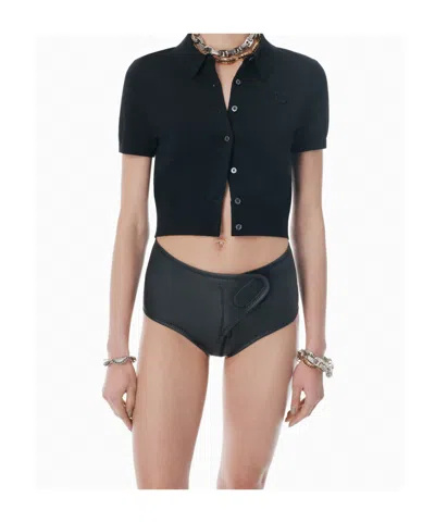 Alexander Wang Patch Logo Polo Shirt In Black