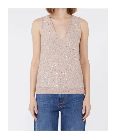 Weekend Max Mara Sequin-embellished Sleeveless Top In Pink