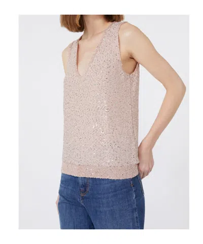 Weekend Max Mara Sequin-embellished Sleeveless Top In Pink