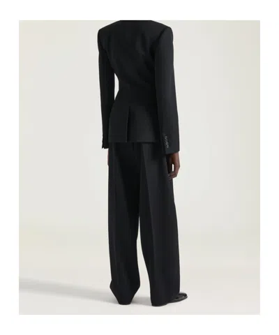 Givenchy Wool Double Pleated Trousers In Black