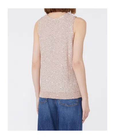 Weekend Max Mara Sequin-embellished Sleeveless Top In Pink