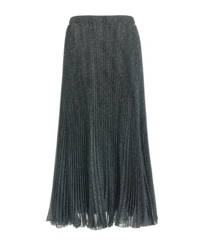 Ermanno Scervino Longuette Skirt With Pleated Design And Elastic Waistband In Gray