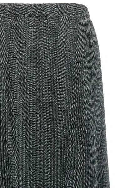 Ermanno Scervino Longuette Skirt With Pleated Design And Elastic Waistband In Gray