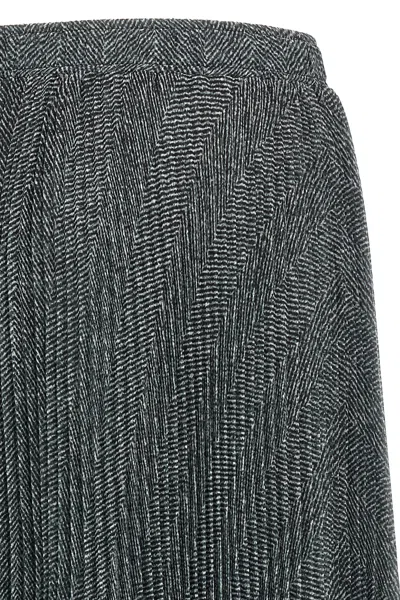 Ermanno Scervino Longuette Skirt With Pleated Design And Elastic Waistband In Gray