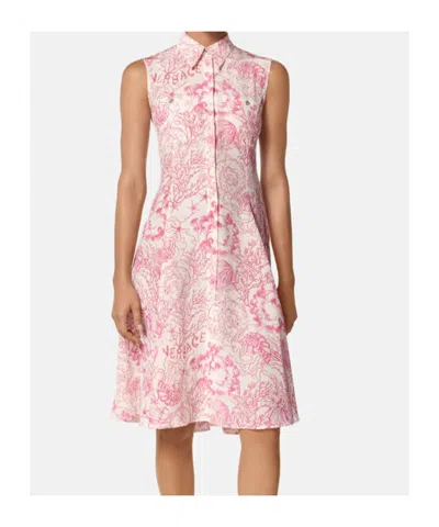 Versace Mini Underwater Barocco Hemdkleid In Pink
