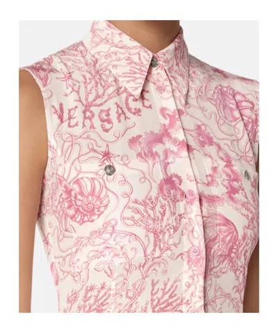 Versace Mini Underwater Barocco Hemdkleid In Pink
