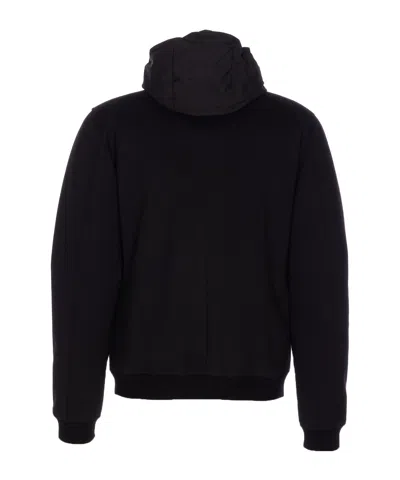 Moorer Hooded Padded Jacket With Removable Hood In Black