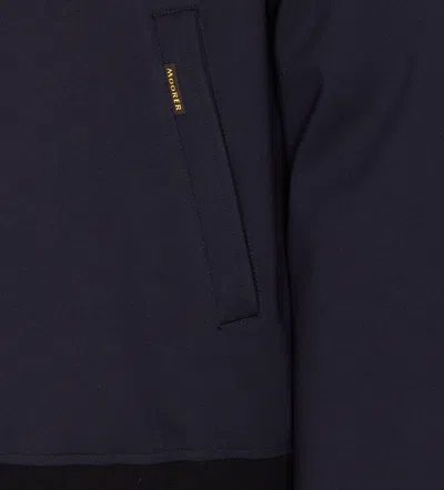 Moorer Padded Jacket With Removable Hood And Zip Pockets In Blue
