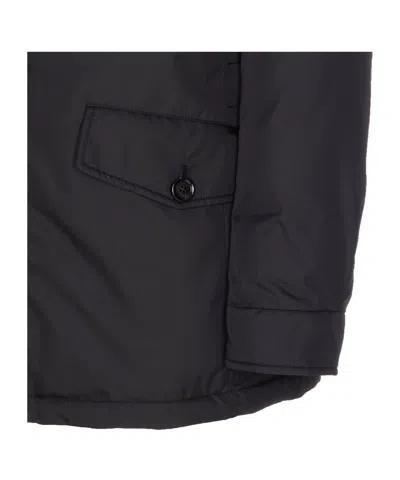 Moorer Quilted Hooded Jacket Removable Hood In Black